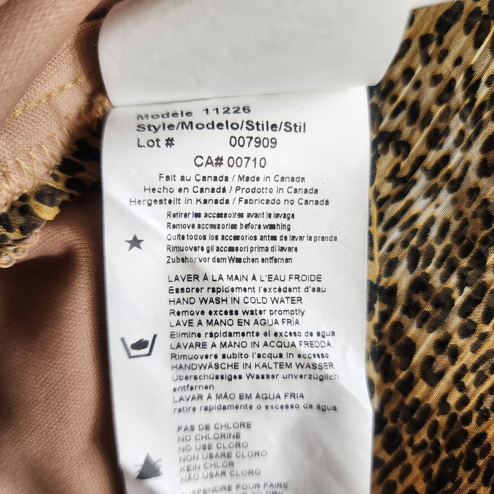 Vintage Joseph Ribkoff Layered Dress Size 10 Tribal Cheetah Print Brown - Picture 14 of 15